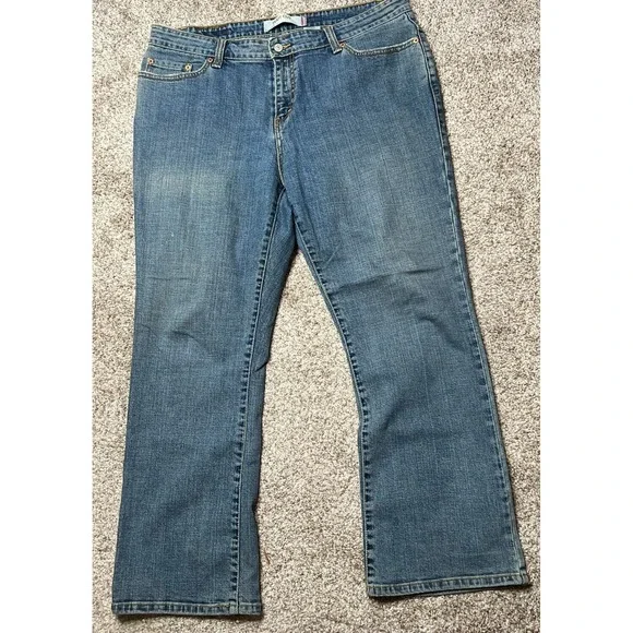 Levis 515 Bootcut Jeans Womens 20M Plus Short Blue Denim 40x30 Stretch High Rise - Picture 1 of 8